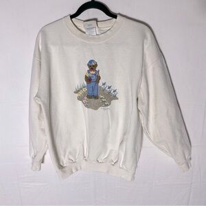 Vintage Northern Reflections Cream Crew Neck Sweatshirt W Gardening Bear S